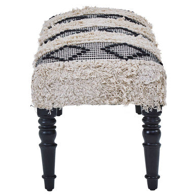 Black and White Fabric Moroccan Design Bench