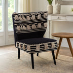 Black and White Textured Fabric Chair