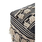 Striped Tassel Pouffe