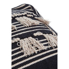 Striped Tassel Pouffe
