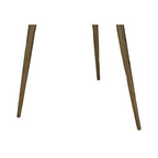 Dark Petrified Wood and Brass Finish Beveled Edge Side Table