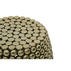 Gold Finish Interlinked Beaded Iron Stool and Side Table