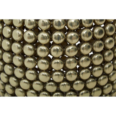 Gold Finish Interlinked Beaded Iron Stool and Side Table