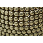 Gold Finish Interlinked Beaded Iron Stool and Side Table