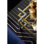 Clear Glass Coffee Table with Silver and Gold Finish Base