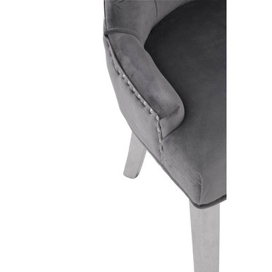 Grey Velvet Dining Chair