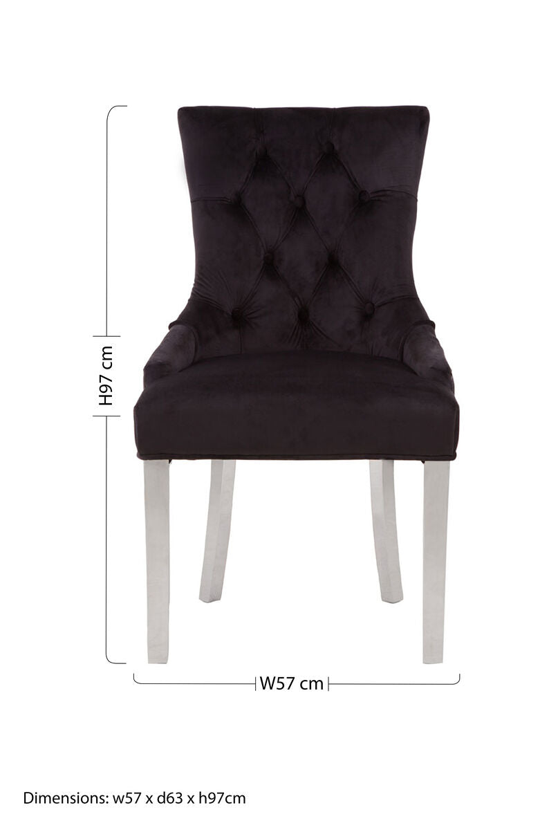 Black Velvet Dining Chair