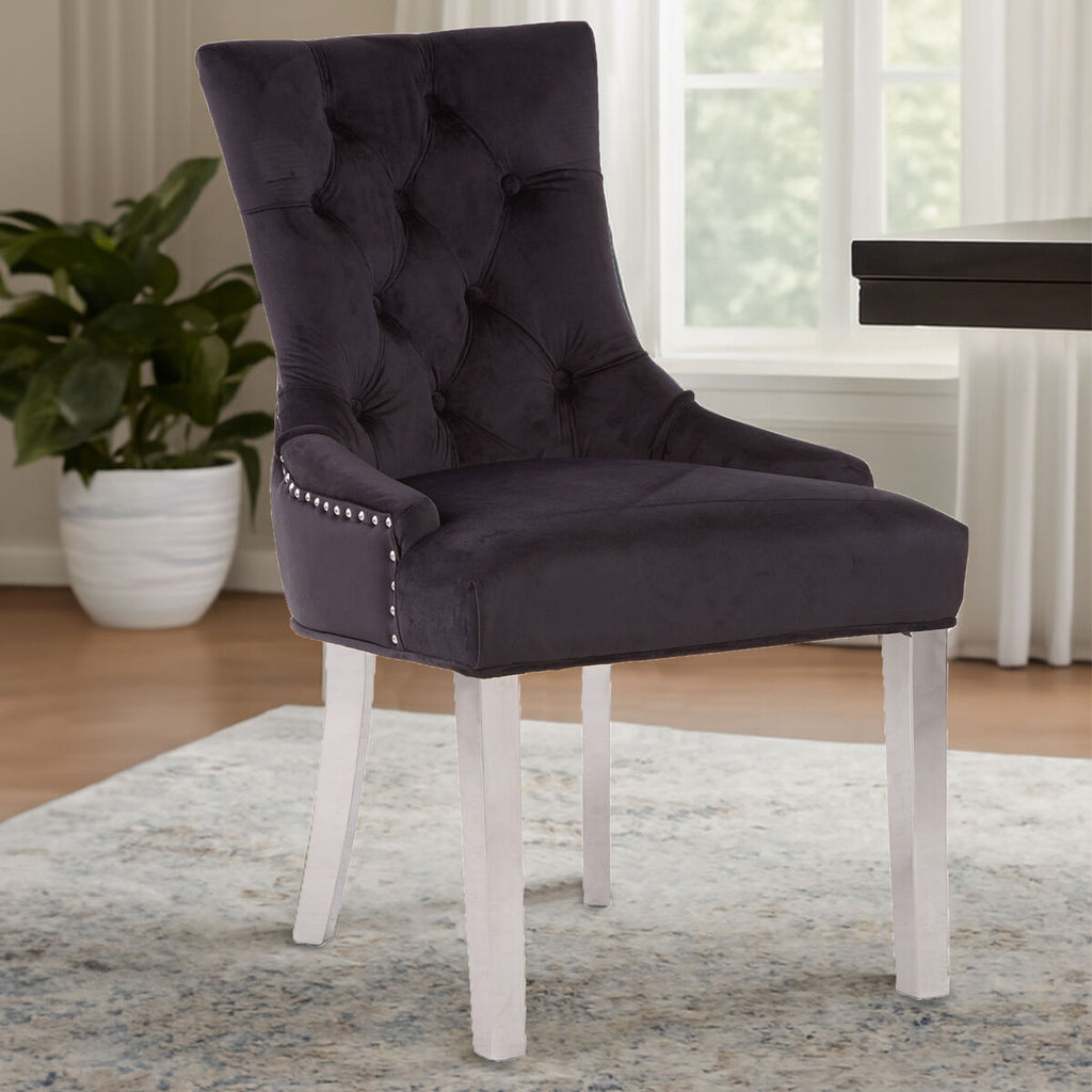 Black Velvet Dining Chair