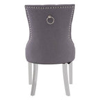 Button-Tufted Grey Dining Chair