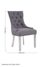 Button-Tufted Grey Dining Chair