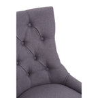 Button-Tufted Grey Dining Chair