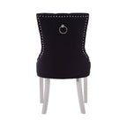 Button-Tufted Black Dining Chair