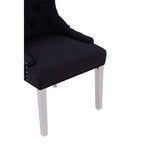 Button-Tufted Black Dining Chair