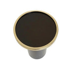 Gold and Black Art Deco Pillar Metal Side Table with Base
