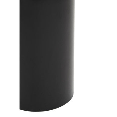 Gold and Black Art Deco Pillar Metal Side Table with Base