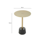 Round Gold Iron Side Table with Black Fluted Base