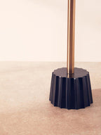 Round Gold Iron Side Table with Black Fluted Base