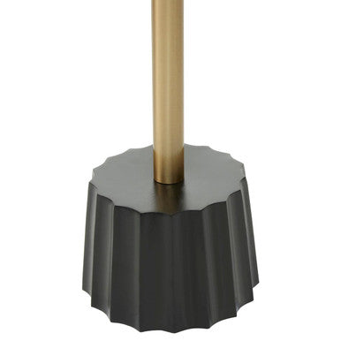 Round Gold Iron Side Table with Black Fluted Base