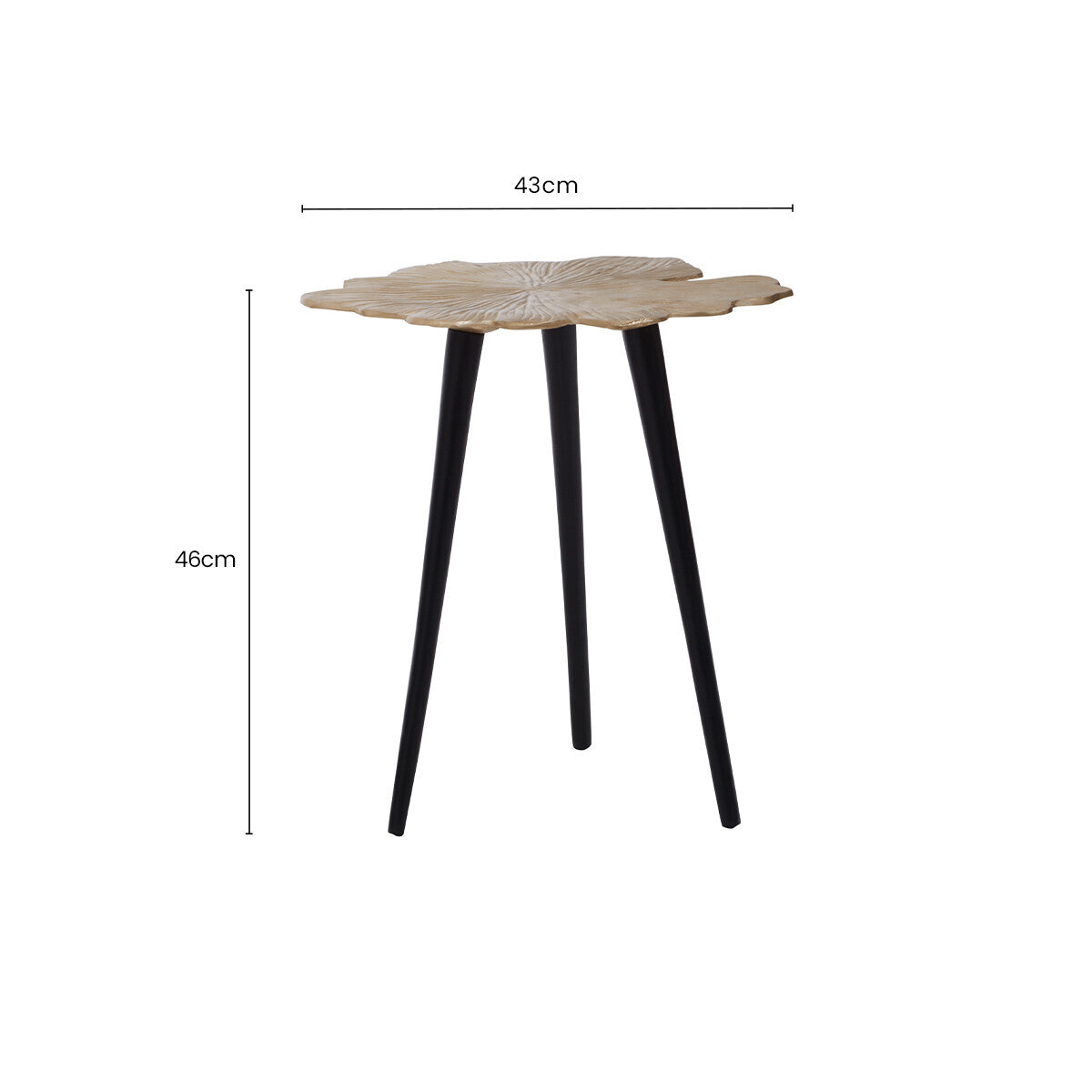 Gold Finish Gingko Small Side Table
