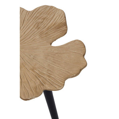 Gold Finish Gingko Small Side Table