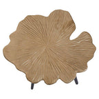 Gold Finish Gingko Small Side Table