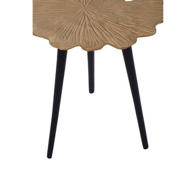 Gold Finish Gingko Small Side Table
