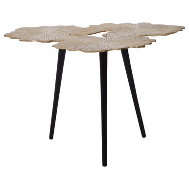 Gold Finish Gingko Large Side Table