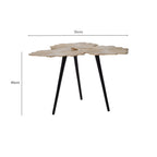 Gold Finish Gingko Large Side Table