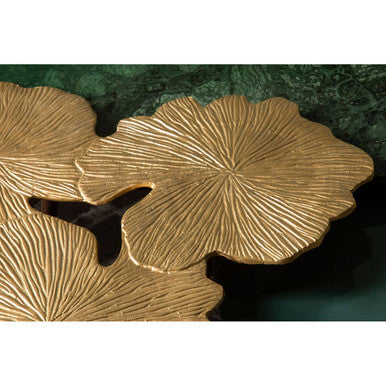 Gold Finish Gingko Large Side Table