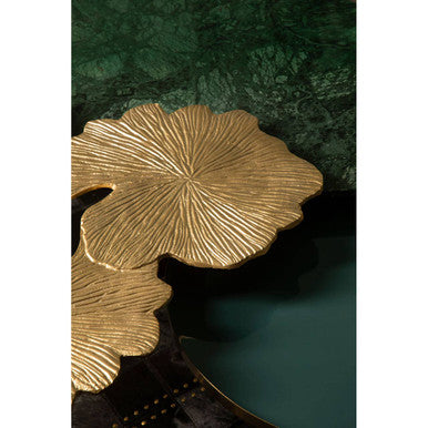 Gold Finish Gingko Large Side Table