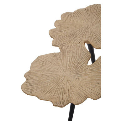 Gold Finish Gingko Large Side Table