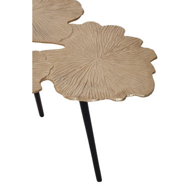 Gold Finish Gingko Large Side Table