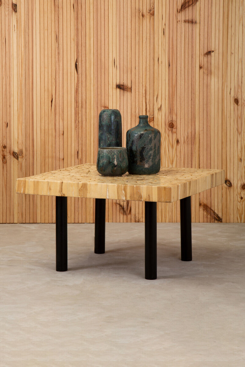 Teak Wood Mosaic Square Coffee Table