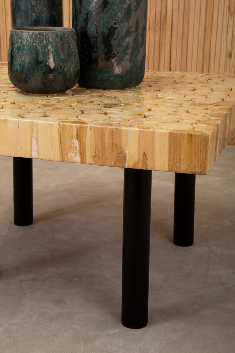 Teak Wood Mosaic Square Coffee Table