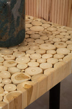 Teak Wood Mosaic Square Coffee Table