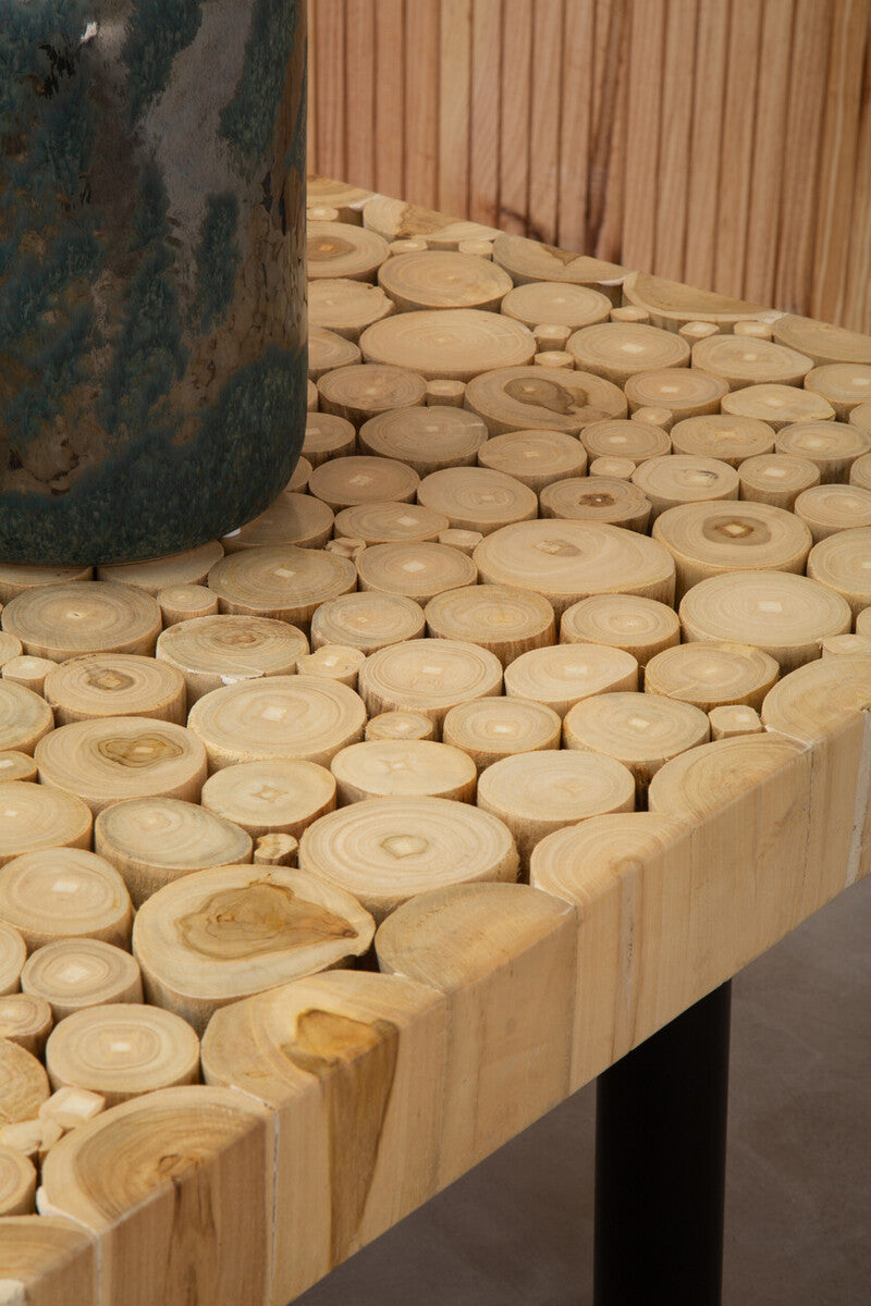 Teak Wood Mosaic Square Coffee Table