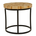 Teak Wood Mosaic Round Coffee Table