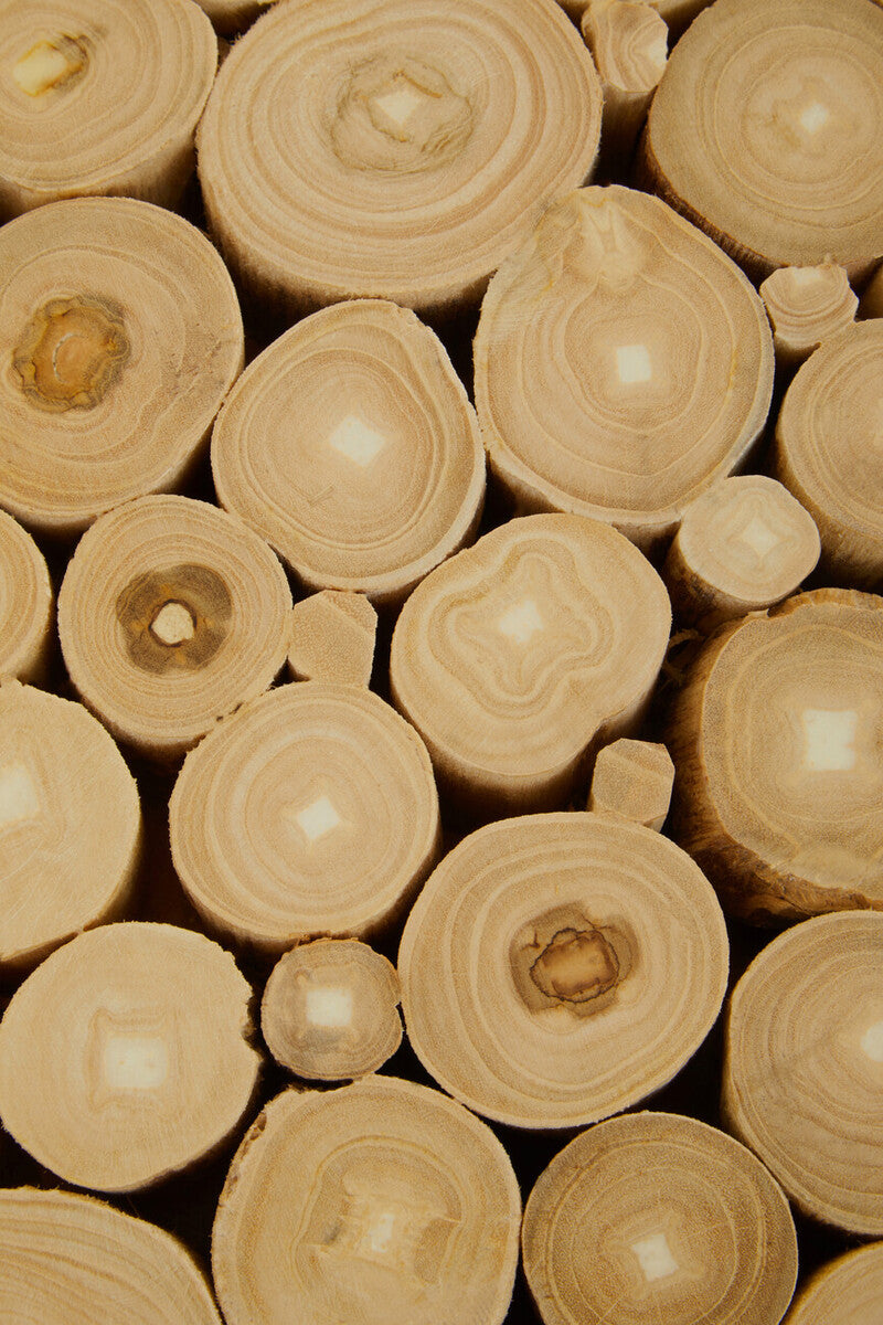 Teak Wood Mosaic Round Coffee Table