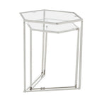 Silver Finish Set of 2 Hexagonal Nesting Tables
