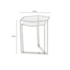Silver Finish Set of 2 Hexagonal Nesting Tables