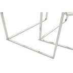 Silver Finish Set of 2 Hexagonal Nesting Tables