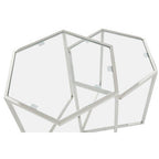Silver Finish Set of 2 Hexagonal Nesting Tables