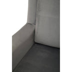 Grey Velvet Armchair with Gold Finish Metal Legs