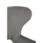 Grey Velvet Wingback Armchair with Channel Tufting