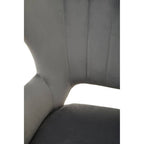 Grey Velvet Wingback Armchair with Channel Tufting