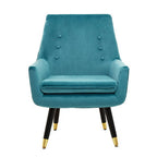 Green Velvet Armchair with Button Tufting