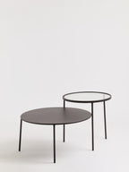 Clear Glass and Black Finish 2 Tier Coffee Table