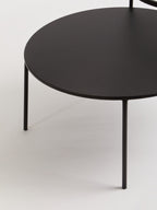 Clear Glass and Black Finish 2 Tier Coffee Table