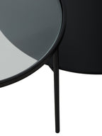 Clear Glass and Black Finish 2 Tier Coffee Table