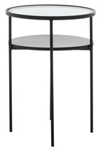 Clear Glass and Black Finish 2 Tier Side Table